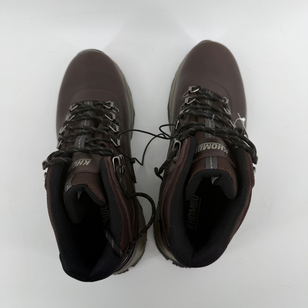 Khombu Kenny Mens 10 Waterproof Hiker Leather Hiking Boots Brown 1925424 New - Picture 4 of 8